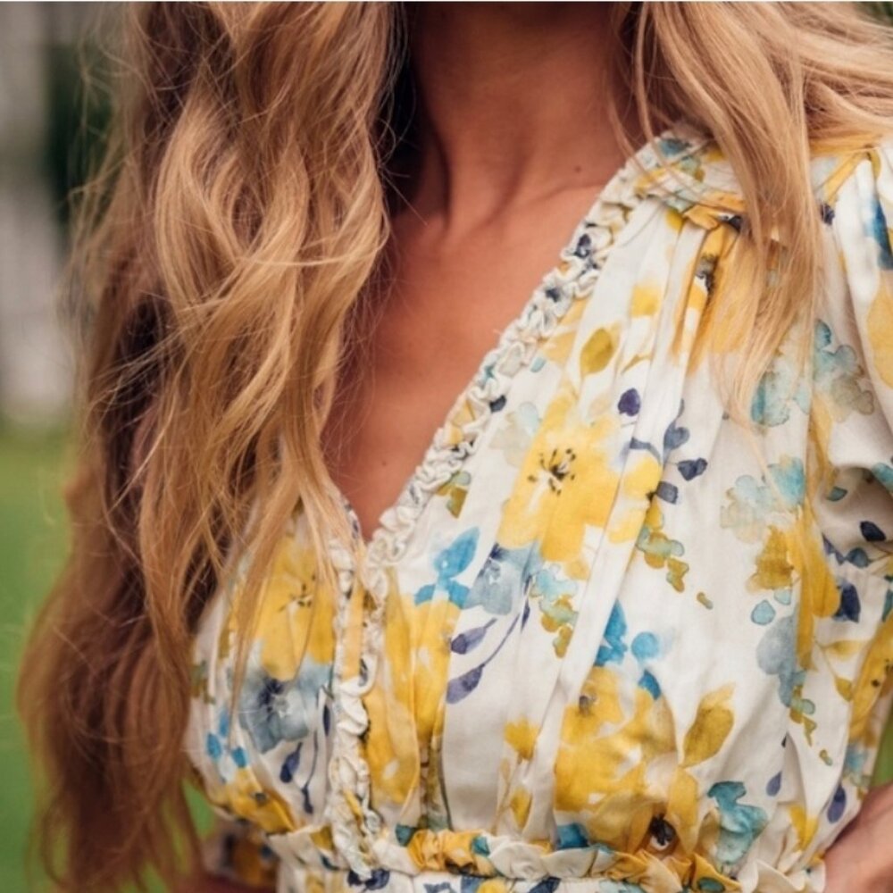 Jessakae Collection Queen’s  Croquet Yellow Floral Maxi Dress Size 3XL. NWOT - Picture 4 of 16